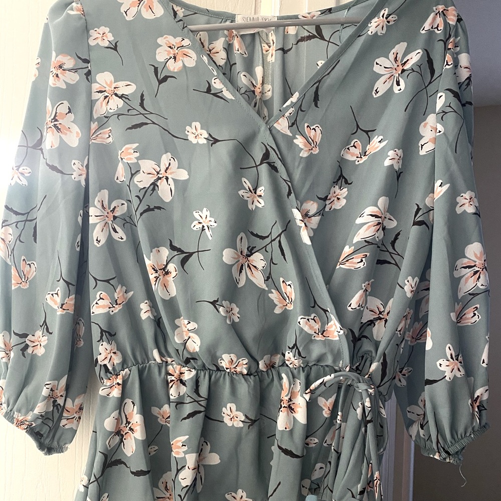 Sienna Sky mock wrap blouse